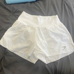 White gymshark running shorts